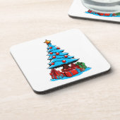 Prettig kerstfeest 3D Bier Onderzetter (Linkerzijde)