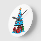 Prettig kerstfeest 3D Ronde Klok (Hoek)