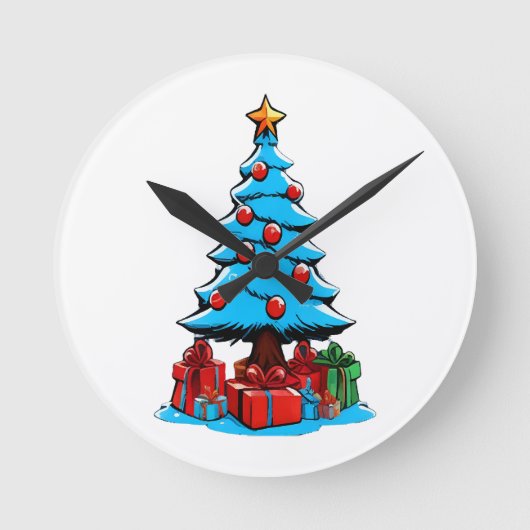 Prettig kerstfeest 3D Ronde Klok (Voorkant)