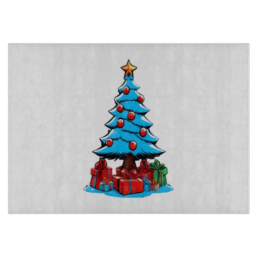 Prettig kerstfeest 3D Snijplank (Voorkant)