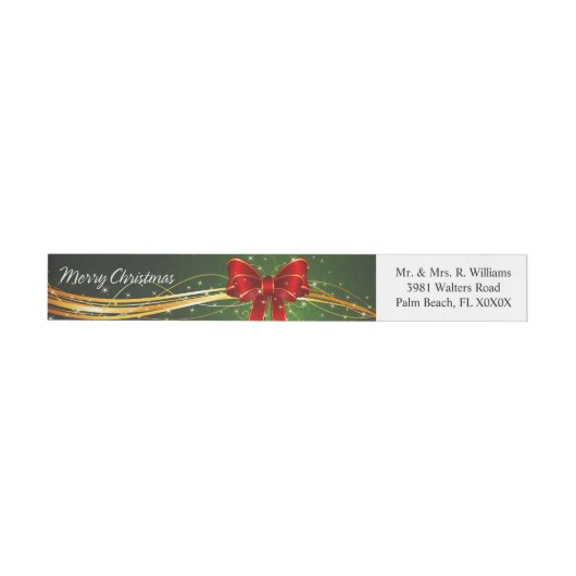 Prettig kerstfeest 44 adreslabel wikkel (Individueel)