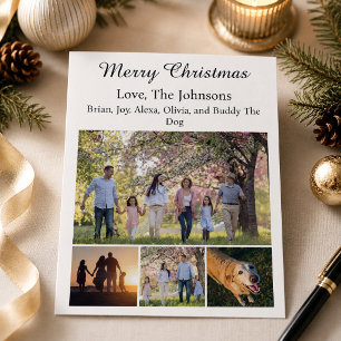 Prettig kerstfeest 4 foto familie vakantie ansicht feestdagenkaart