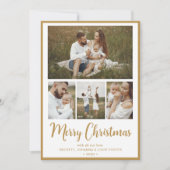Prettig kerstfeest 4 foto feestdagenkaart (Voorkant)
