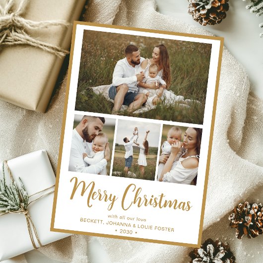 Prettig kerstfeest 4 foto feestdagenkaart