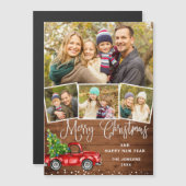 Prettig kerstfeest 4 FOTO Kerst Magnetische kaart (Voorkant / Achterkant)