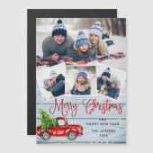 Prettig kerstfeest 4 FOTO Kerst Magnetische kaart (Voorkant / Achterkant)