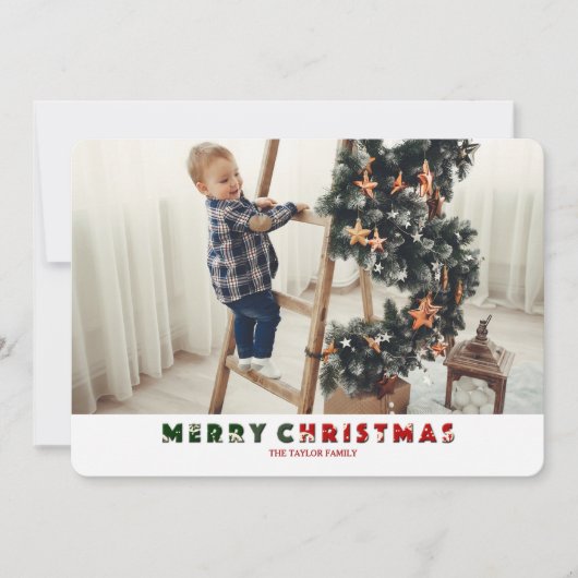 Prettig kerstfeest 4-foto kerstkaart (Voorkant)