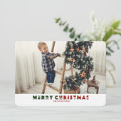 Prettig kerstfeest 4-foto kerstkaart (Staand voorkant)