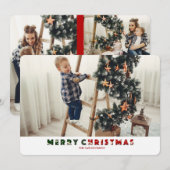 Prettig kerstfeest 4-foto kerstkaart (Voorkant / Achterkant)