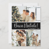 Prettig Kerstfeest 4 Foto Plat Kerstkaart (Voorkant)