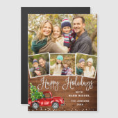 Prettig kerstfeest 4 FOTO Vakantie Magnetische kaa (Voorkant / Achterkant)