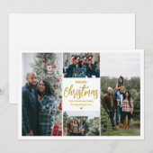 Prettig Kerstfeest|4 foto's| Wit Feestdagenkaart (Voorkant / Achterkant)