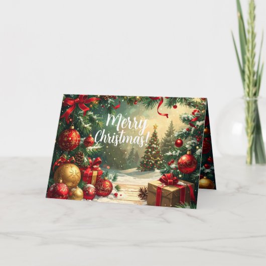 Prettig kerstfeest 5 afbeelding kaart (Voorkant)