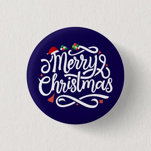 Prettig kerstfeest-61039 ronde button 3,2 cm (Voorkant)