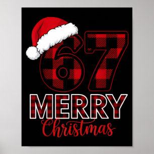 Prettig kerstfeest 67 Buffalo geruite kerstman fam Poster