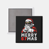 Prettig kerstfeest 6 7 Meme Grappige Kerstman 67 H Magneet (Voorkant / Achterkant)
