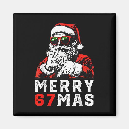 Prettig kerstfeest 6 7 Meme Grappige Kerstman 67 H Magneet (Voorkant)