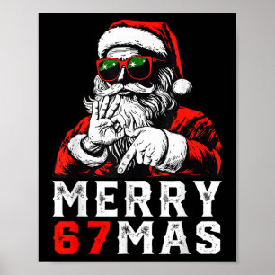 Prettig kerstfeest 6 7 Meme Grappige Kerstman 67 H Poster