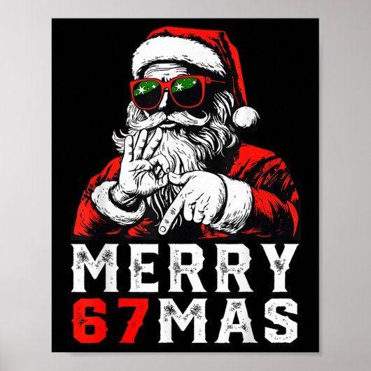 Prettig kerstfeest 6 7 Meme Grappige Kerstman 67 H Poster (Voorkant)