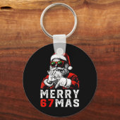 Prettig kerstfeest 6 7 Meme Grappige Kerstman 67 H Sleutelhanger (Voorkant)