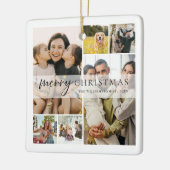 Prettig kerstfeest 6 foto collage keramisch ornament (Links)