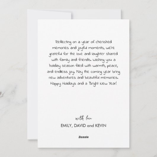 Prettig Kerstfeest 6-Foto Raster met Familienaam Feestdagenkaart (Achterkant)