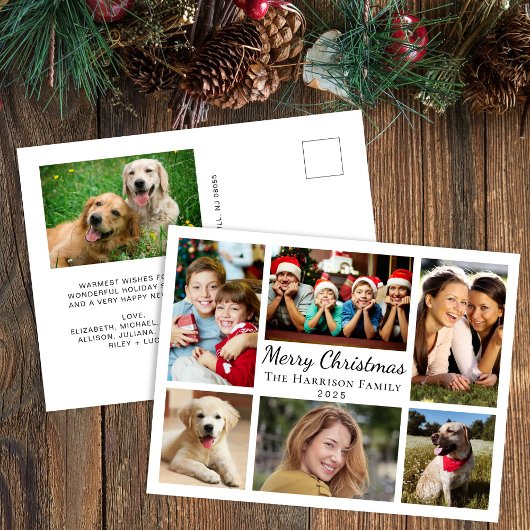 Prettig kerstfeest 7 foto collage feestdagenkaart