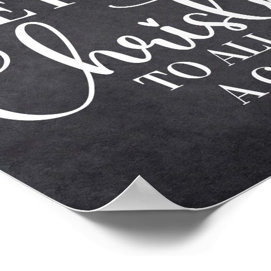 Prettig kerstfeest aan iedereen en een goede nacht poster (Hoek)