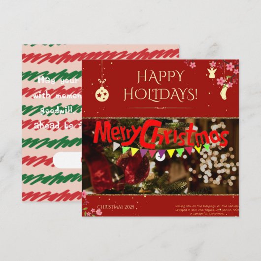 Prettig Kerstfeest Aan Iedereen Kaart (Voorkant / Achterkant)