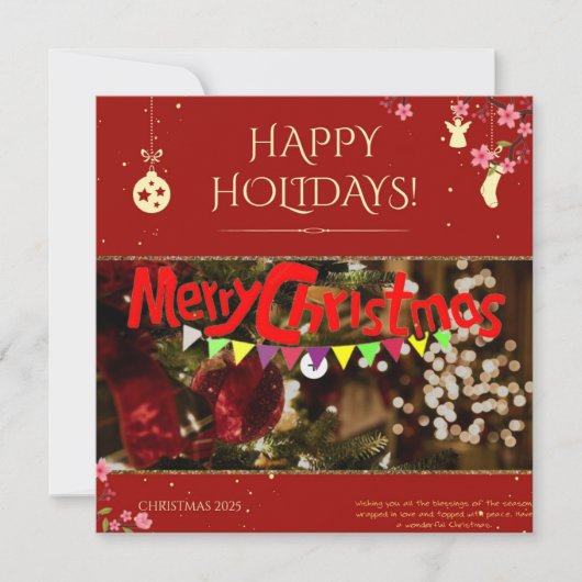 Prettig Kerstfeest Aan Iedereen Kaart (Voorkant)