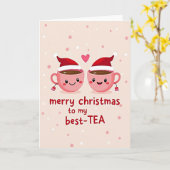 Prettig Kerstfeest Aan Mijn Beste Thee Kaart (Gele Bloem)