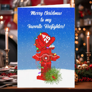 Prettig kerstfeest aan mijn favoriete brandweerman kaart