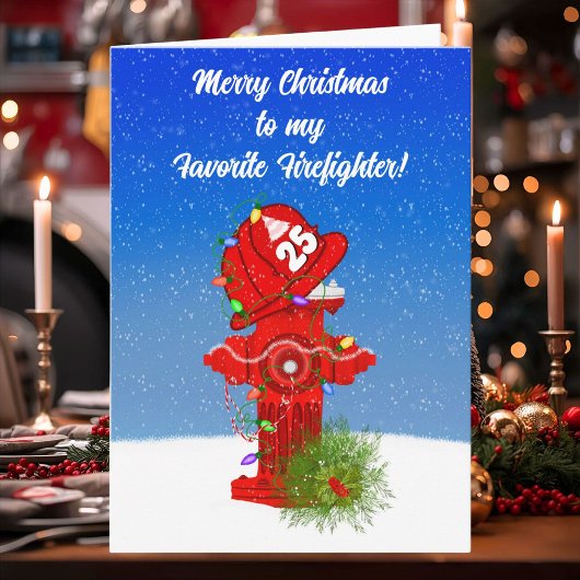 Prettig kerstfeest aan mijn favoriete brandweerman kaart