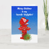 Prettig kerstfeest aan mijn favoriete brandweerman kaart (Voorkant)