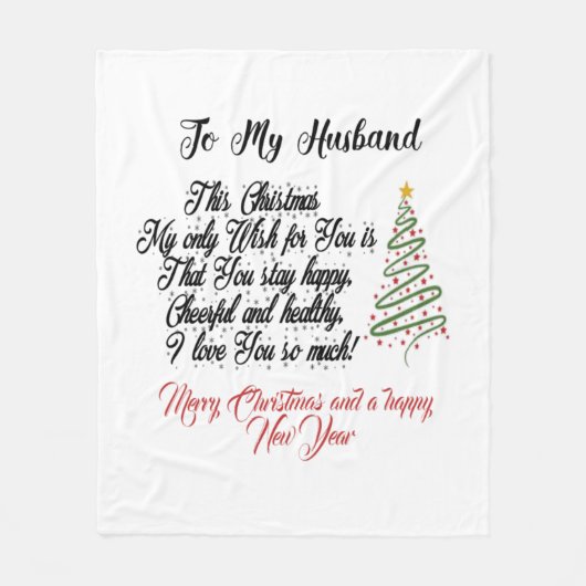 Prettig kerstfeest aan mijn man  fleece deken (Voorkant)