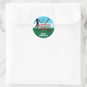 Prettig kerstfeest aangepast golf vakantie ontwerp ronde sticker (Tas)