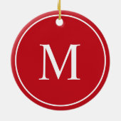 Prettig kerstfeest aangepaste foto moderne rode mo keramisch ornament (Achterkant)