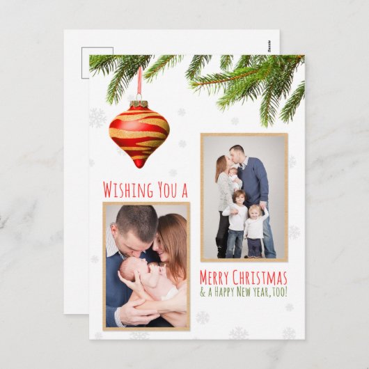 Prettig kerstfeest aangepaste foto's feestdagenkaart (Voorkant / Achterkant)