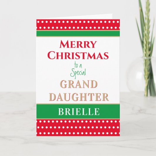 Prettig kerstfeest aangepaste kaart kleindochter (Voorkant)