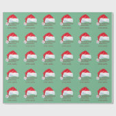 Prettig kerstfeest Aangepaste liefde Kerstman Cadeaupapier (Vlak)