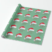 Prettig kerstfeest Aangepaste liefde Kerstman Cadeaupapier (Uitgerold)