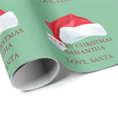 Prettig kerstfeest Aangepaste liefde Kerstman Cadeaupapier (Rol Hoek)