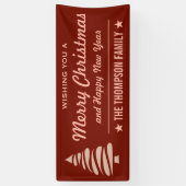 Prettig Kerstfeest | Aangepaste Rode Feestdagen Spandoek (Verticaal)