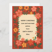 Prettig kerstfeest aanpasbare wensen  feestdagenkaart (Voorkant / Achterkant)