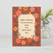 Prettig kerstfeest aanpasbare wensen  feestdagenkaart (Staand voorkant)