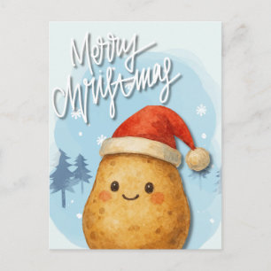 Prettig kerstfeest aardappel feestdagenkaart