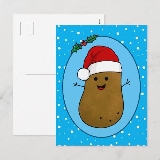Prettig kerstfeest Aardappel Feestdagenkaart (Voorkant / Achterkant)