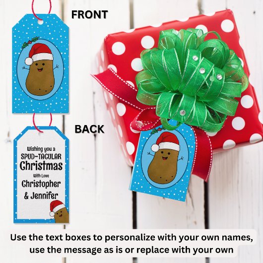 Prettig kerstfeest Aardappel Persoonlijk Cadeaulabel