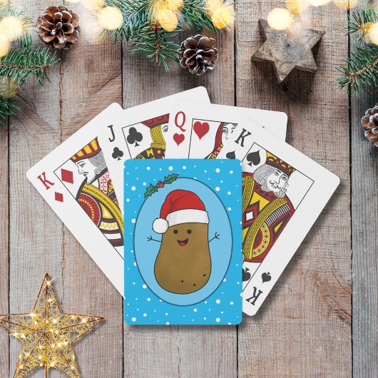 Prettig kerstfeest Aardappel Pokerkaarten