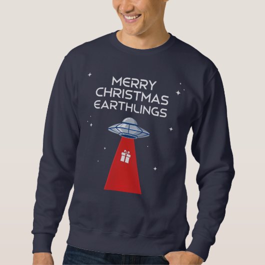 Prettig kerstfeest, aardlingen, de Festive UFO! Trui (Voorkant)